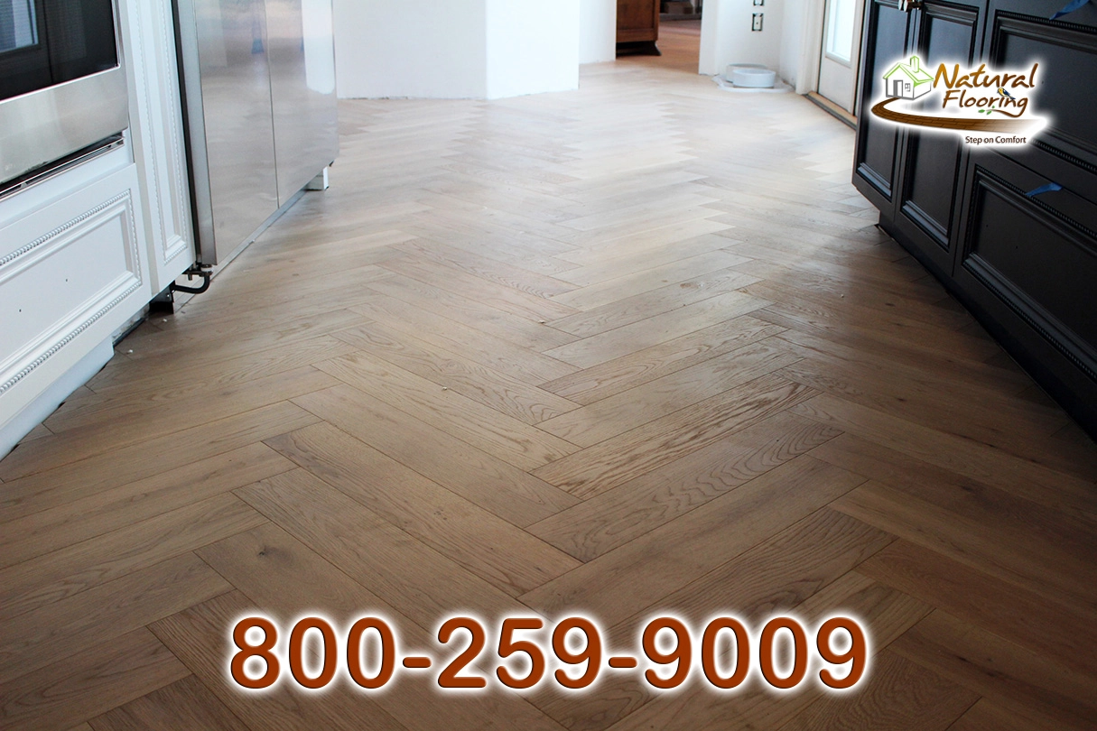 Cream Herringbone European Oak Wood Floor