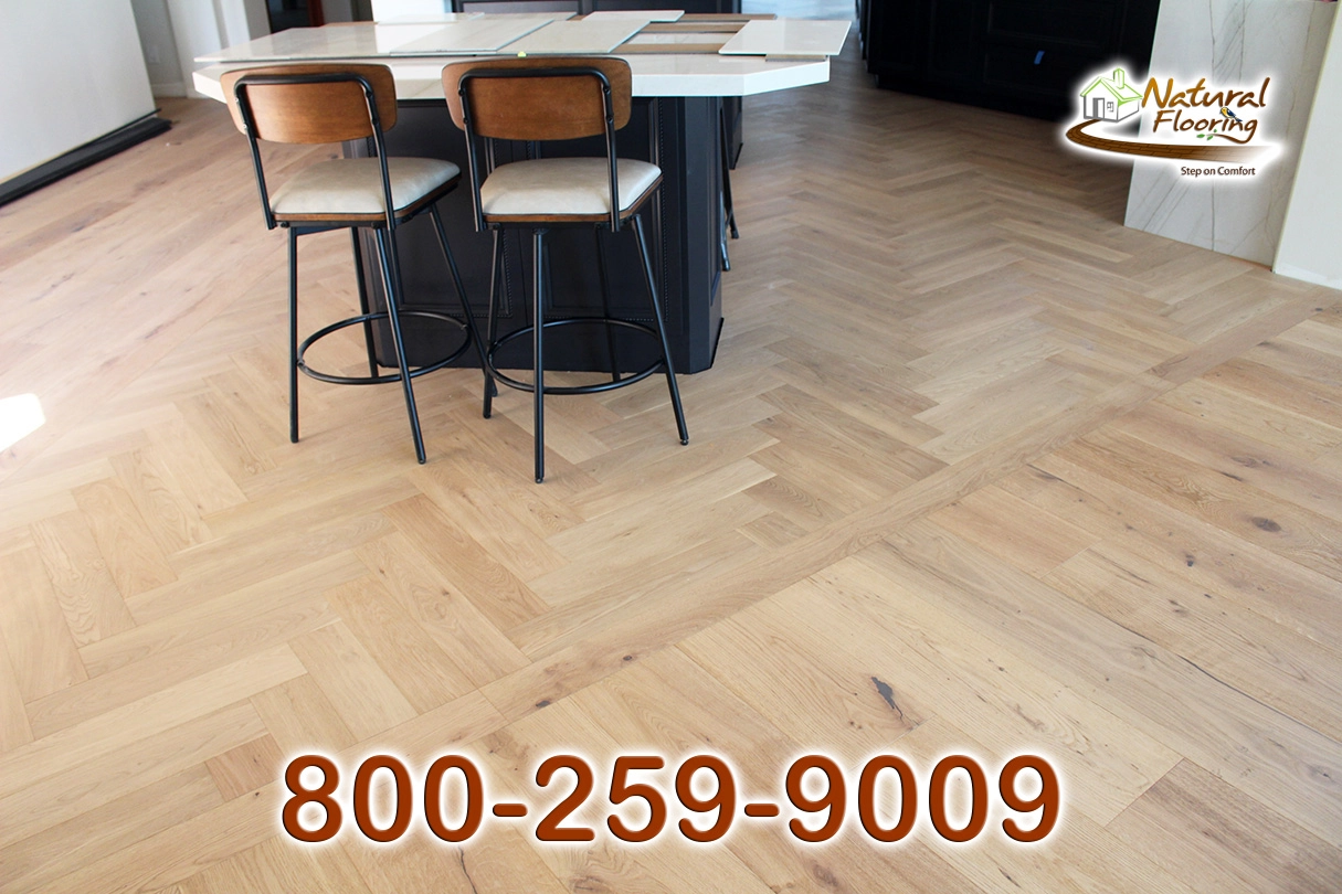 Cream Herringbone European Oak Wood Floor