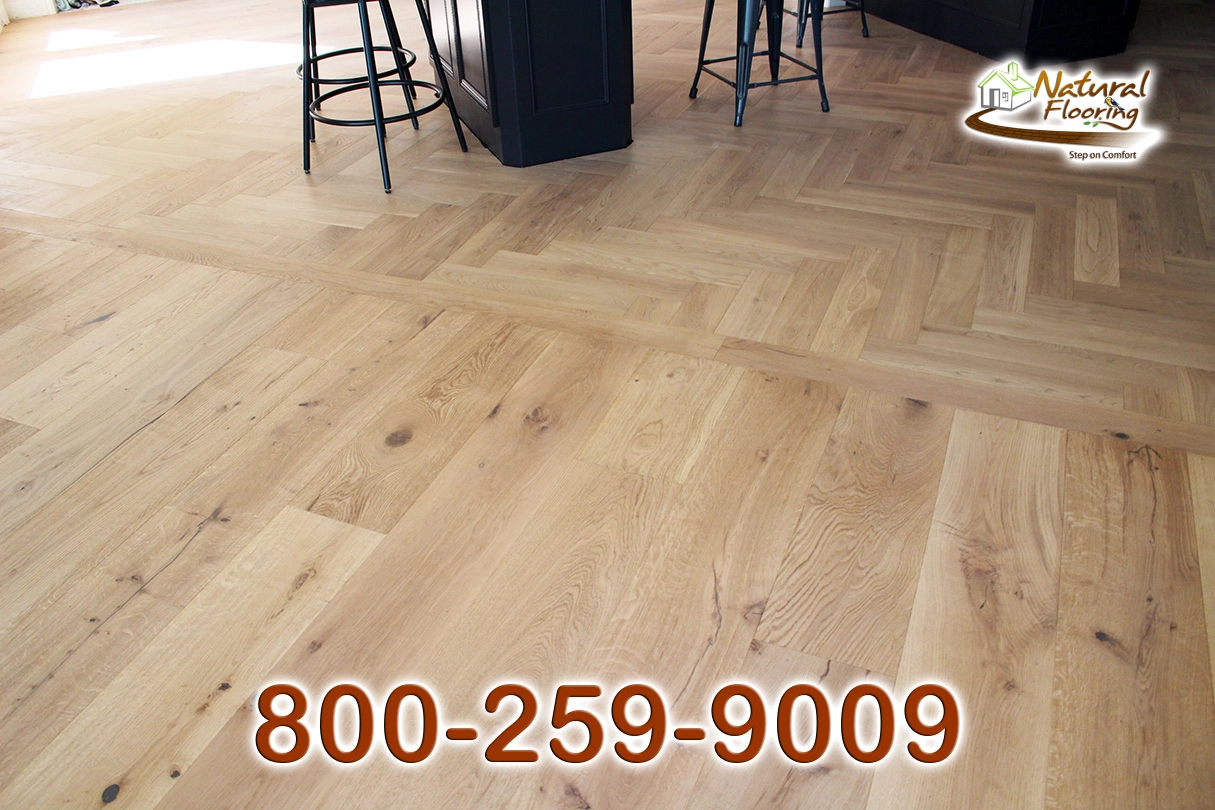 Cream Herringbone European Oak Wood Floor