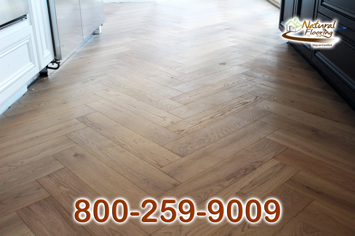 Cream Herringbone European Oak Wood Floor