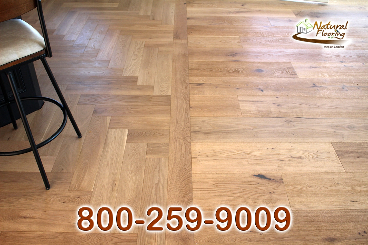 Cream Herringbone European Oak Wood Floor