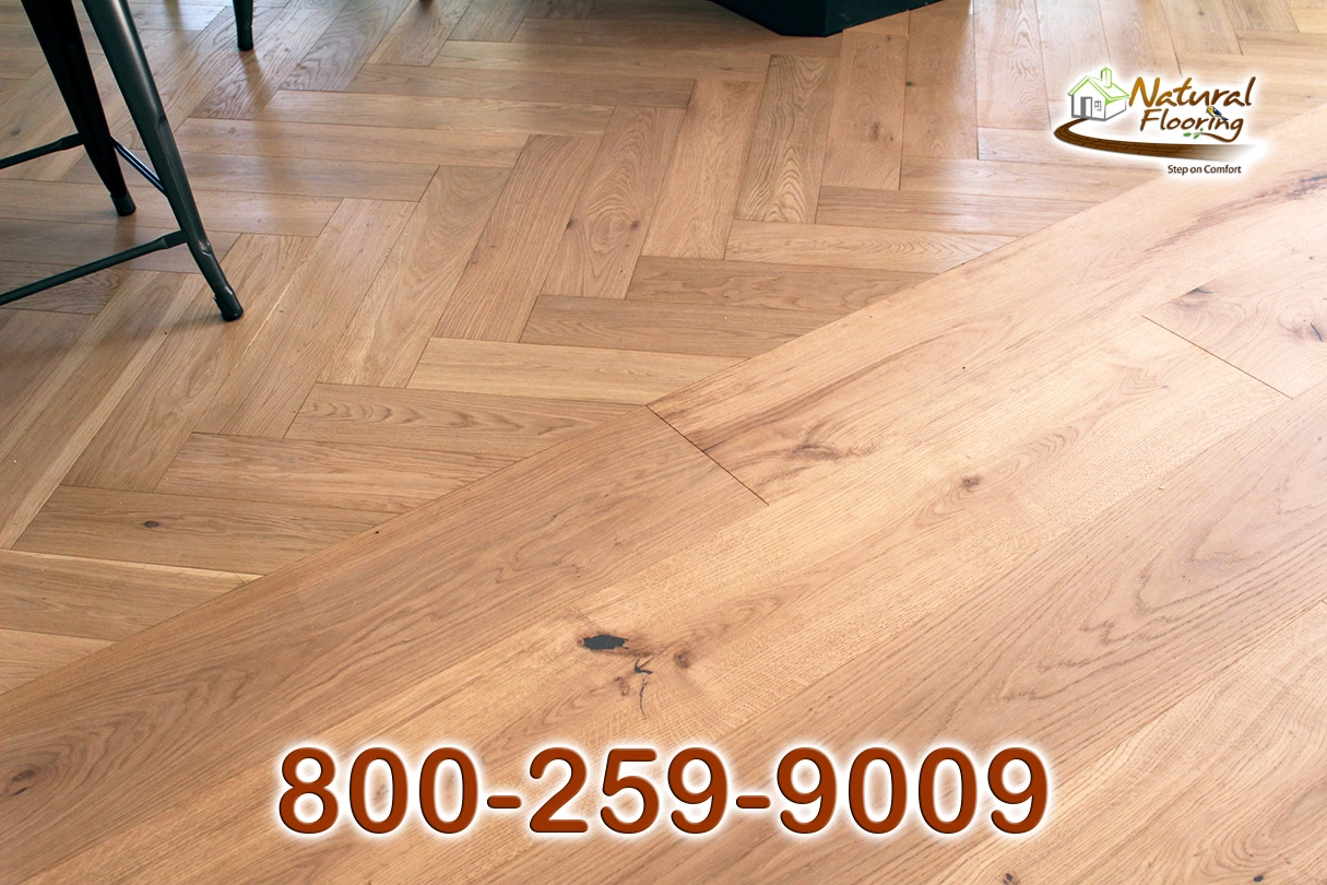 Cream Herringbone European Oak Wood Floor