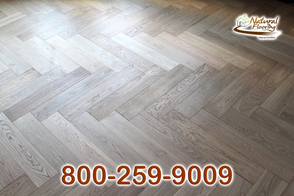 Cream Herringbone European Oak Wood Floor