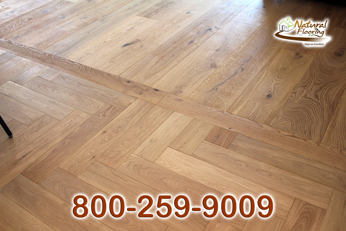 Cream Herringbone European Oak Wood Floor