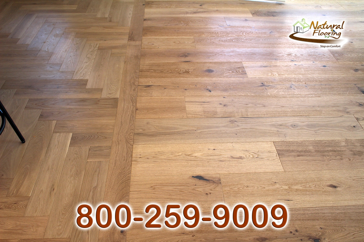 Cream Herringbone European Oak Wood Floor