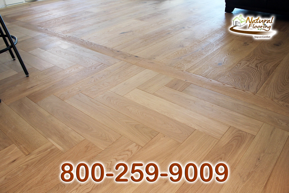 Cream Herringbone European Oak Wood Floor