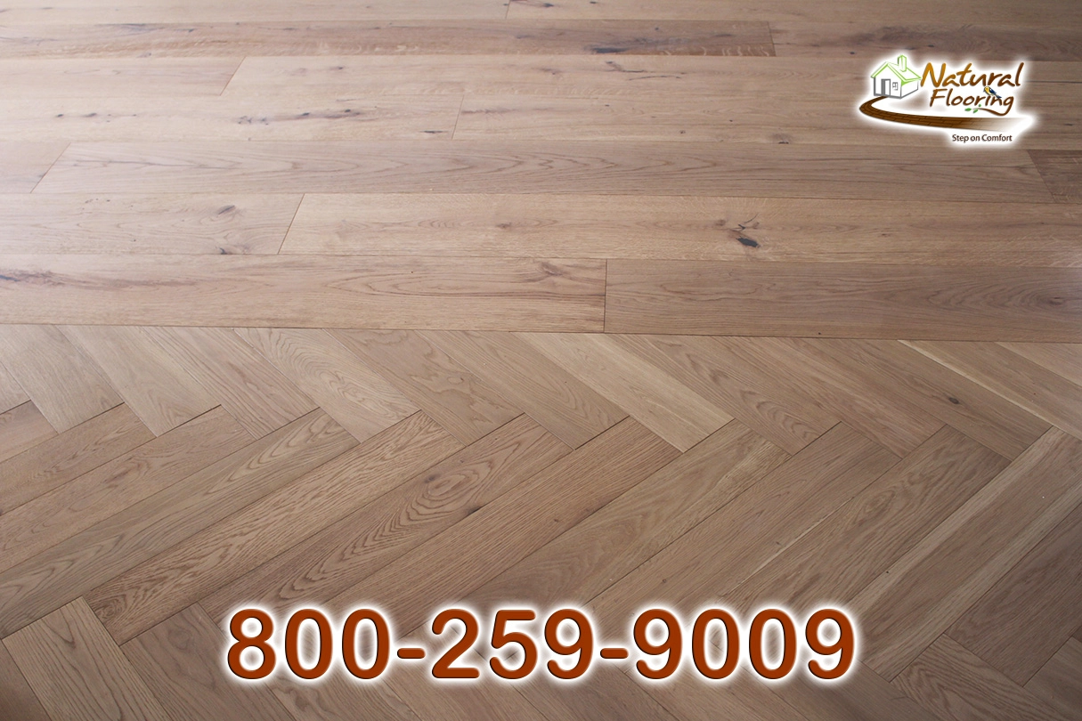 Cream Herringbone European Oak Wood Floor