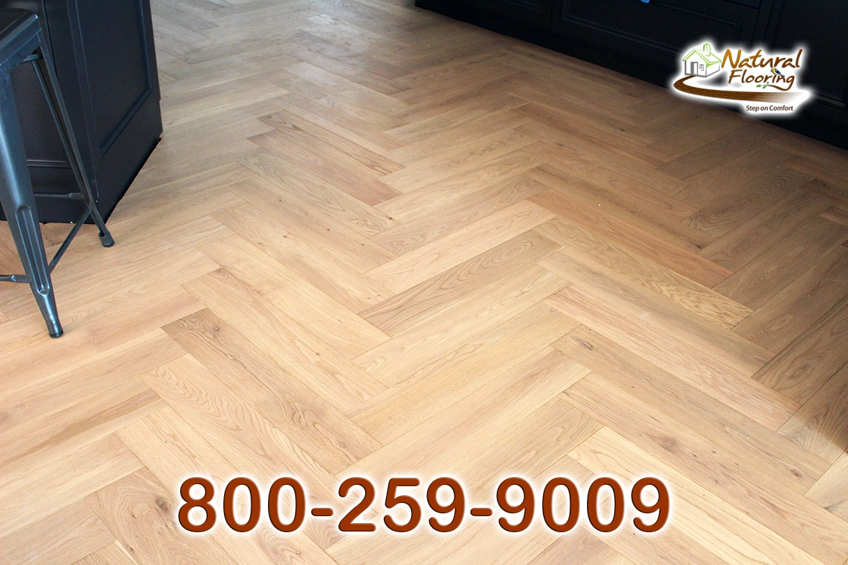 Cream Herringbone European Oak Wood Floor
