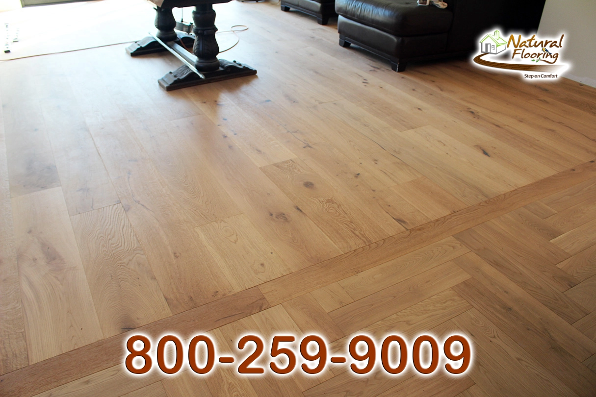 Cream Herringbone European Oak Wood Floor