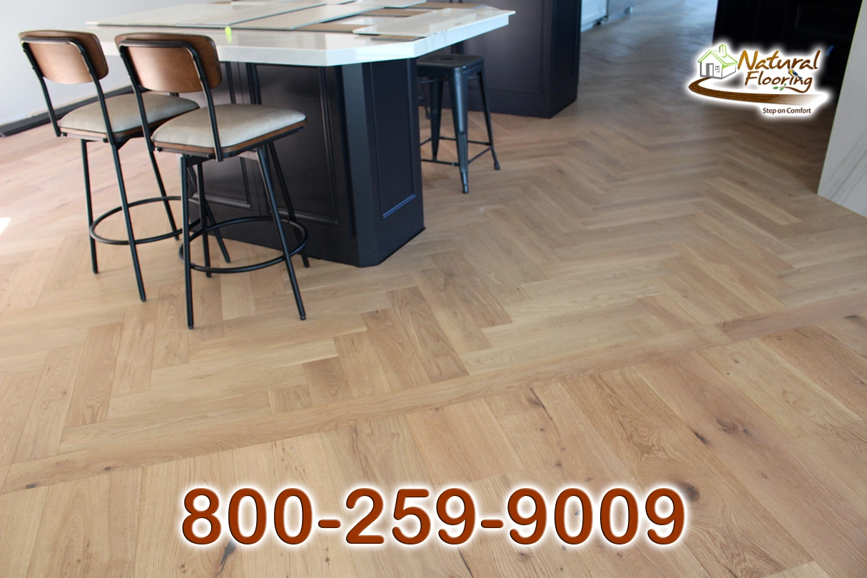 Cream Herringbone European Oak Wood Floor