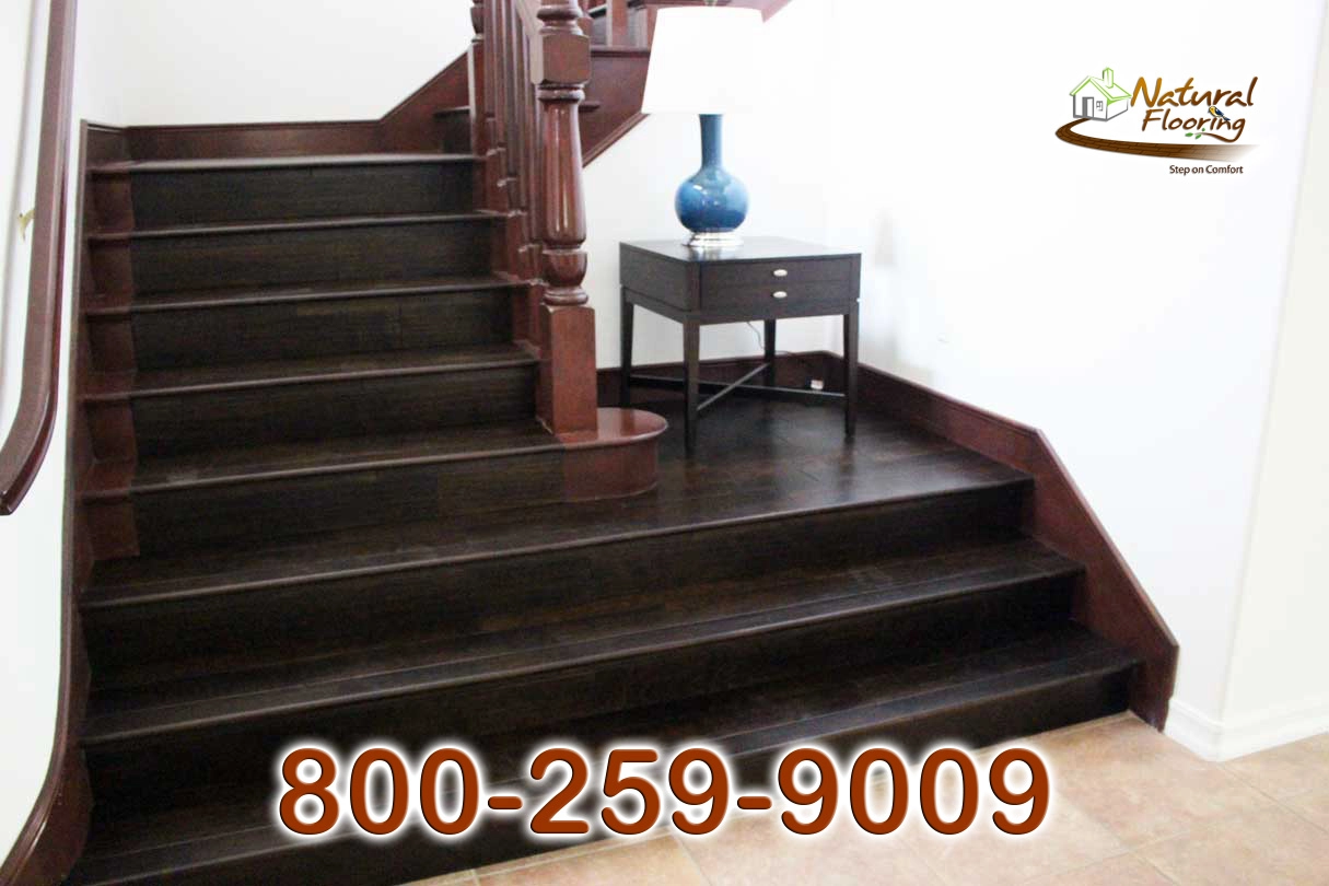 Closed Stairs, Wood Floor Riser, Stained Skirtboard, False Treads & Risers