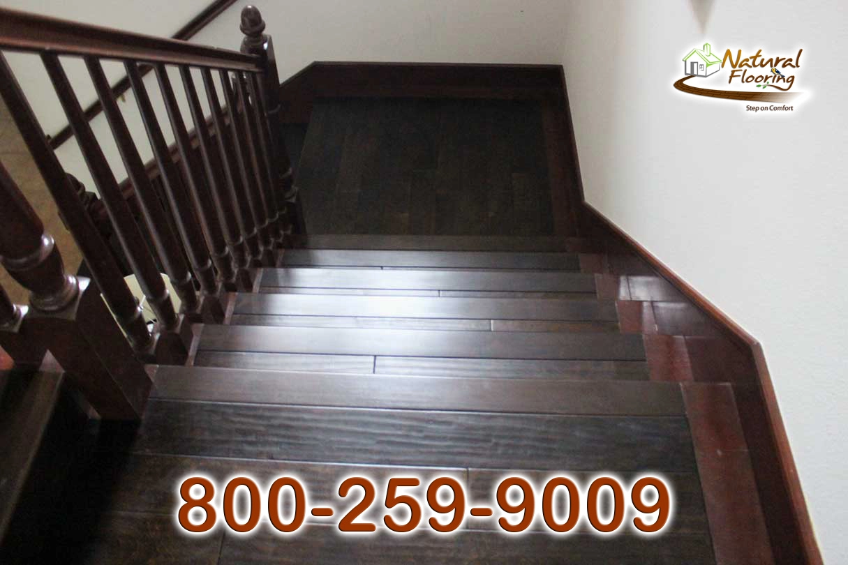 Closed Stairs, Wood Floor Riser, Stained Skirtboard, False Treads & Risers