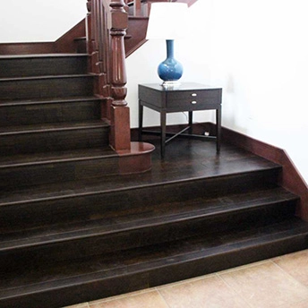 Maple Cappuccino Handscraped Engineered Wood Stairs Elegance 1