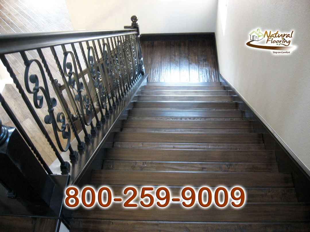 Closed Step White Riser Stained Skirtboard