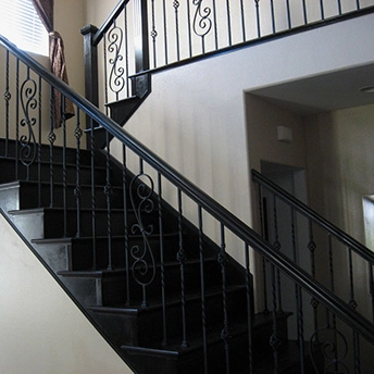 Birch Shadow Wrought Iron Stairs 1