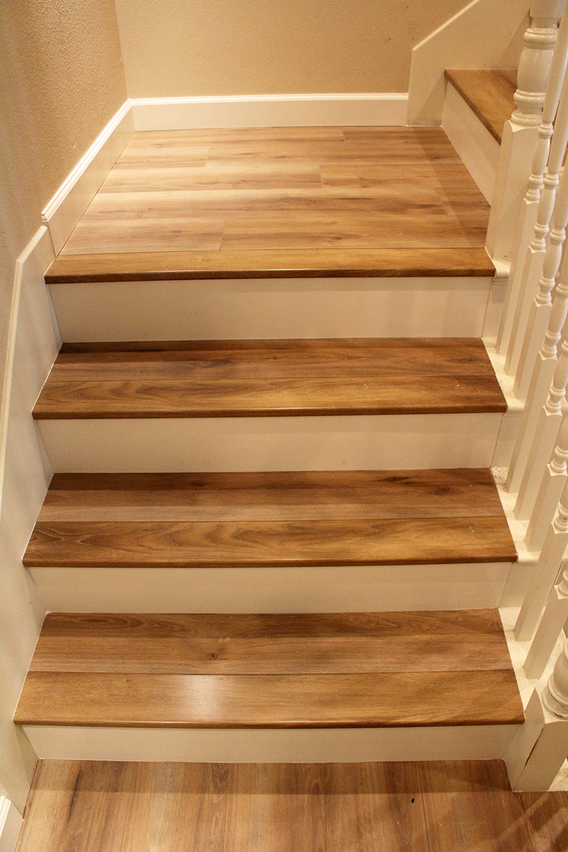 Opened Stairs, White Skirtboard, and False Treads & Riser