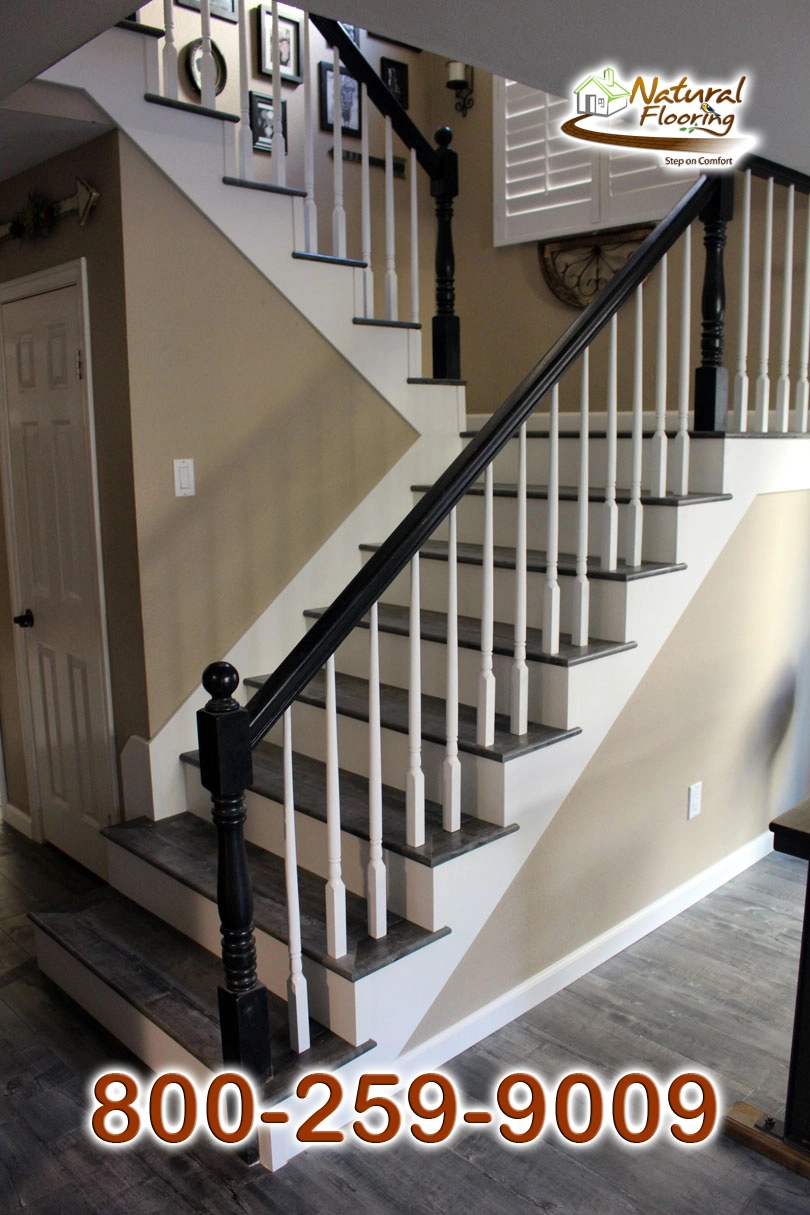 Opened Stairs, White Riser and White Skirtboard