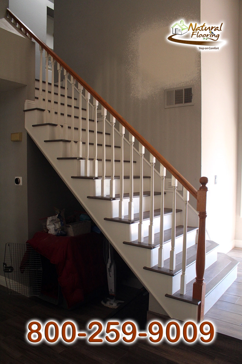 Opened Stairs, White Riser and White Skirtboard