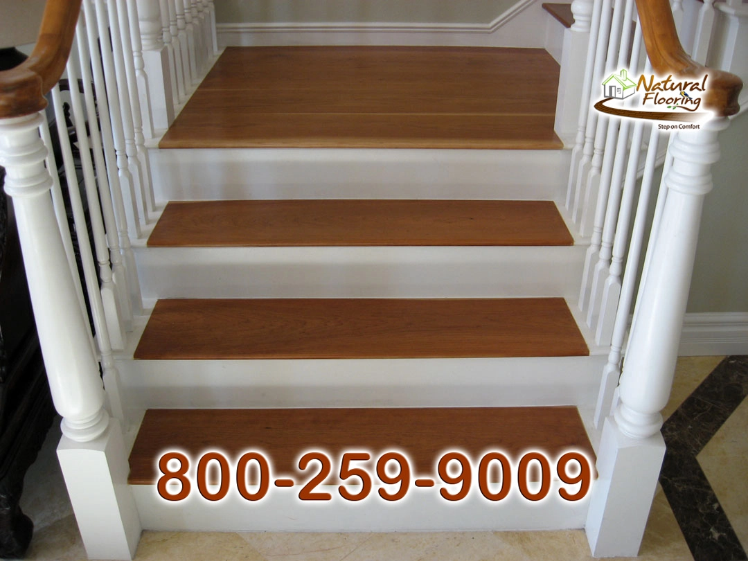 Solid tread wood stairs