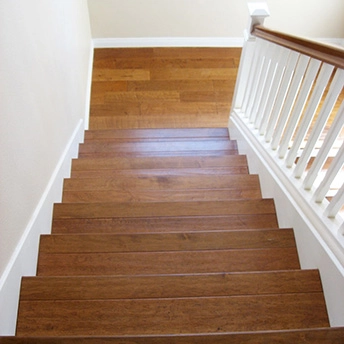 Maple Sunshine Handscraped Engineered Wood Stairs BelAir 1 133198