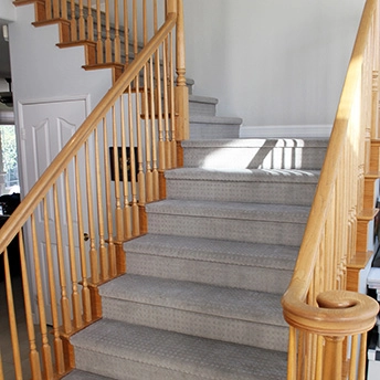 Mission Square Gray Whisper Carpet Stairs 2 203204