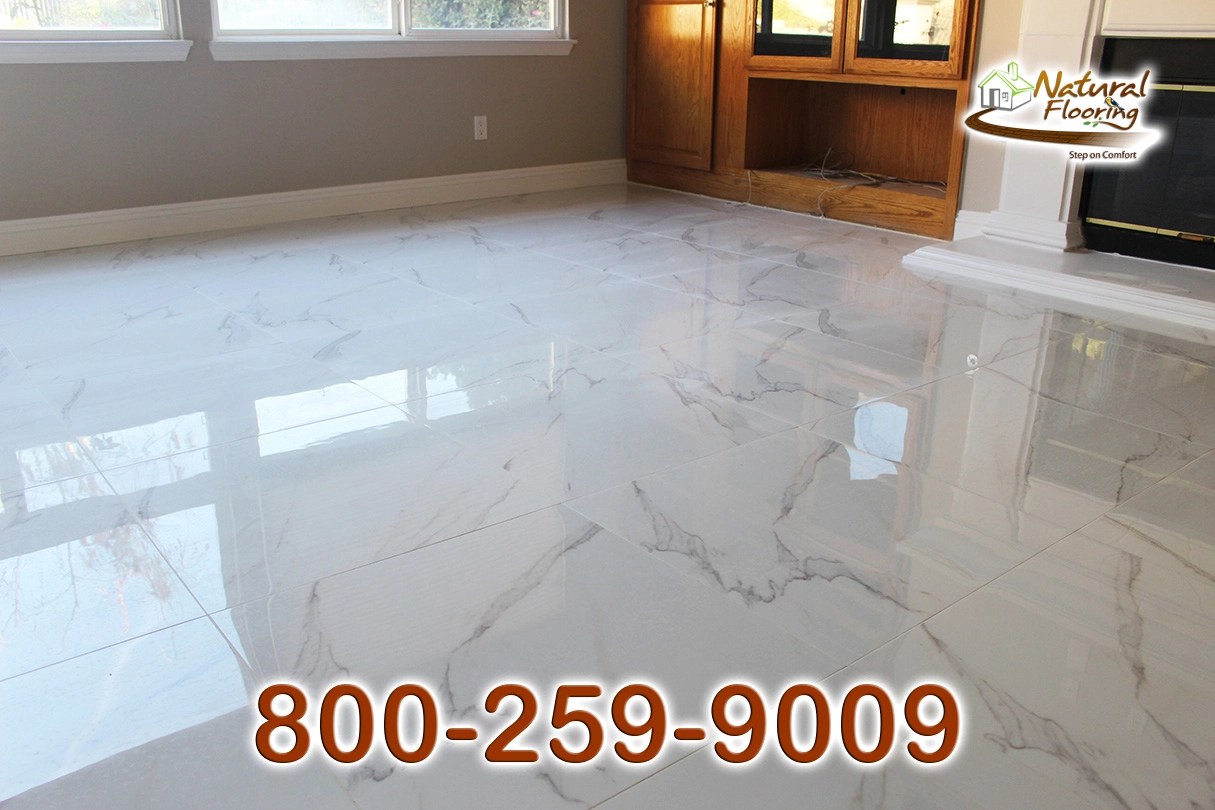 Artificial Glossy Marble Tile Floor