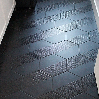 Black Patterned Laundry Tile Floor 2