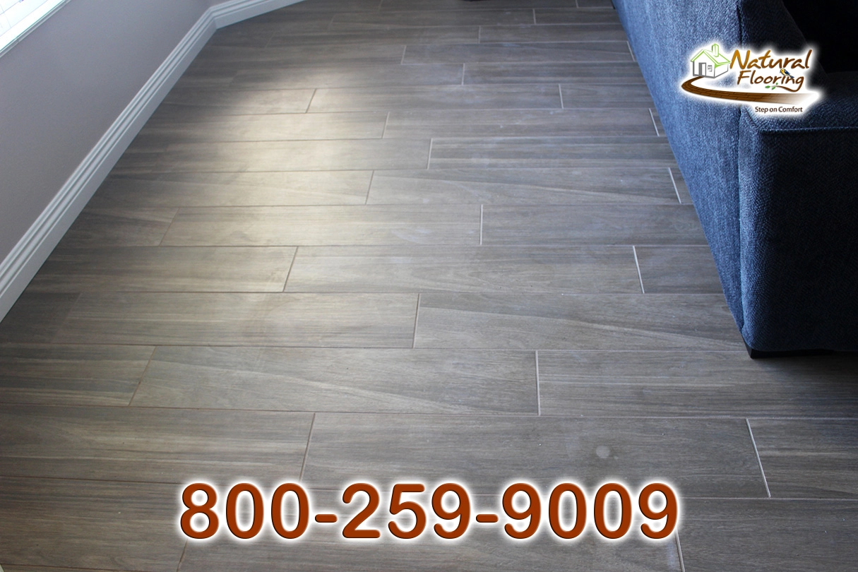 Brown Gray Wood Like Plank Tile Floor