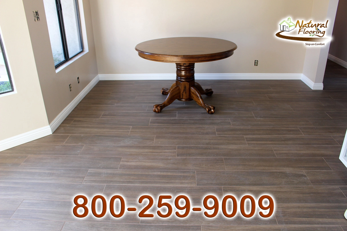 Brown Gray Wood Like Plank Tile Floor