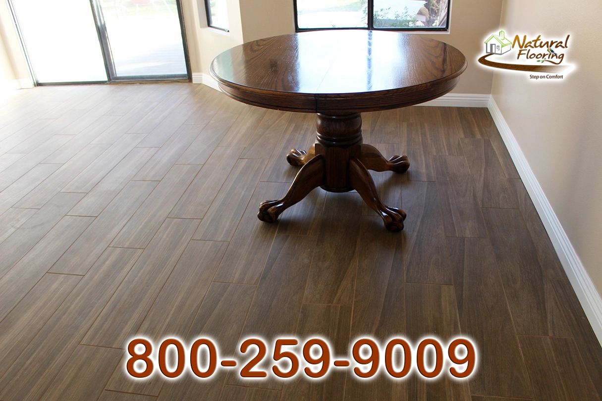 Brown Gray Wood Like Plank Tile Floor