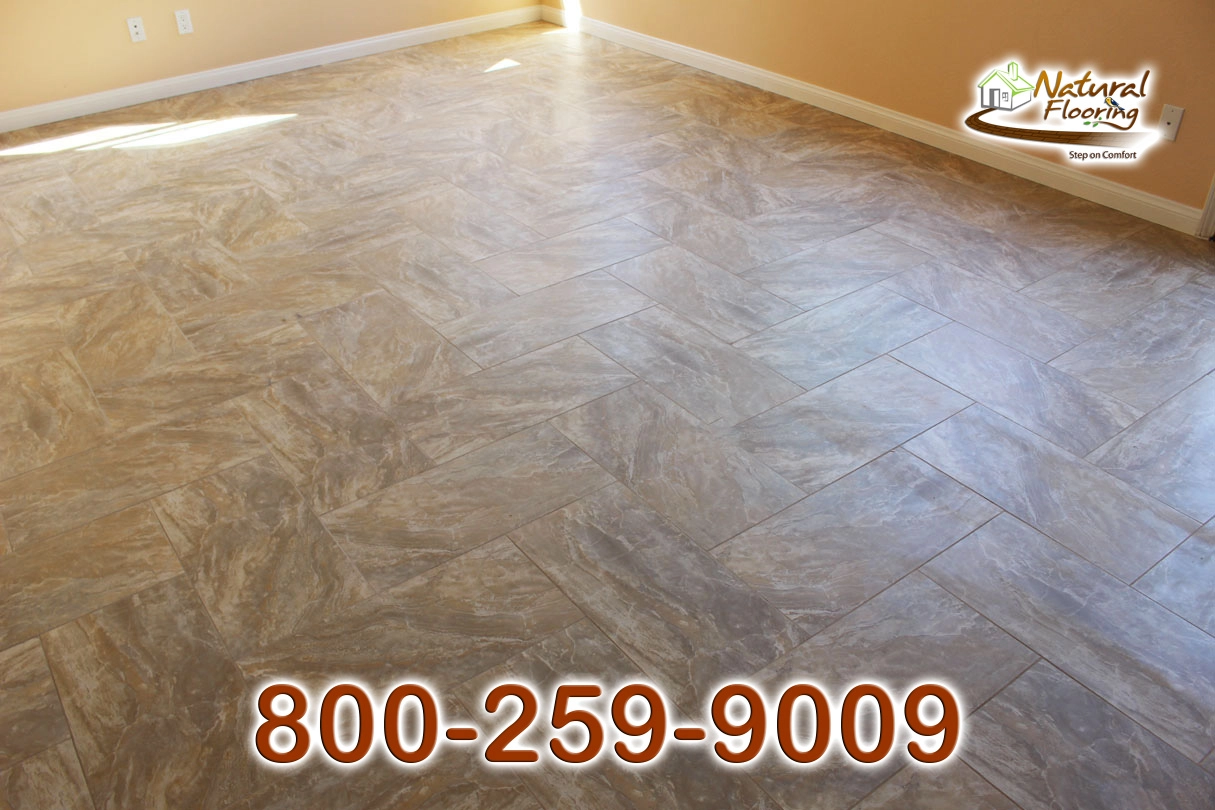 Brown Rectangle Herringbone Tile