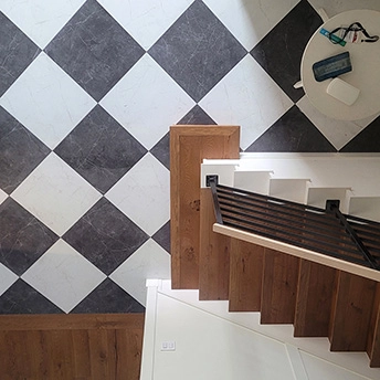 CheckerBoard Diagonal Tile Floor 4