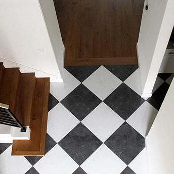 CheckerBoard Diagonal Tile Floor 6