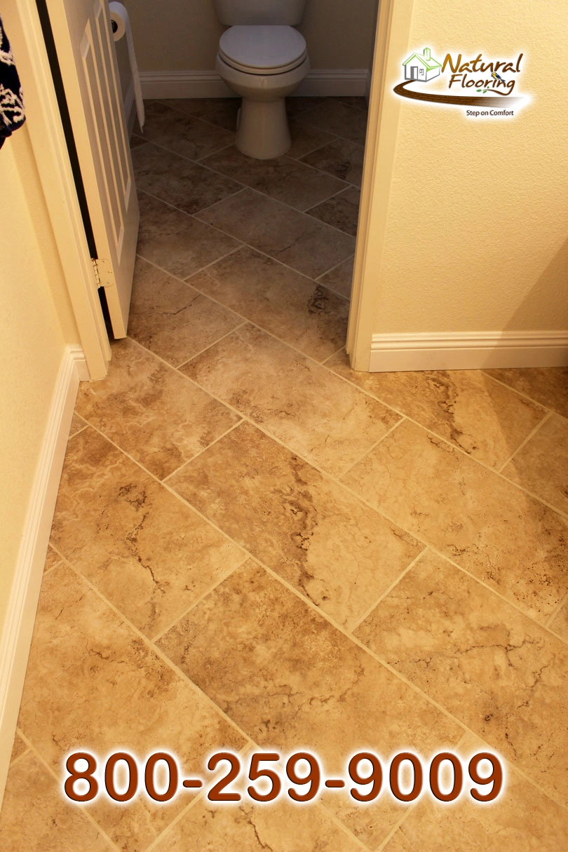 Diagonal Rectangle Porcelain Tile Floor