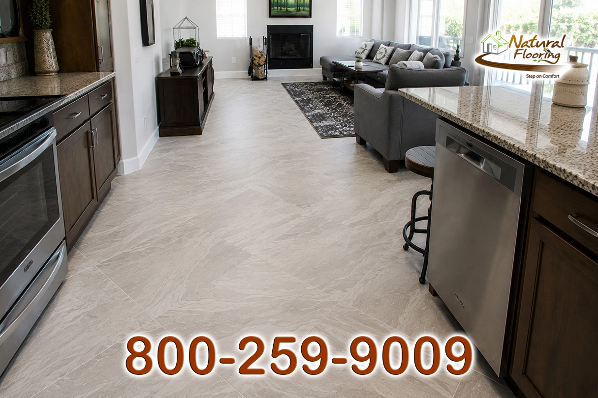 Diagonal Square Porcelain Tile Floor