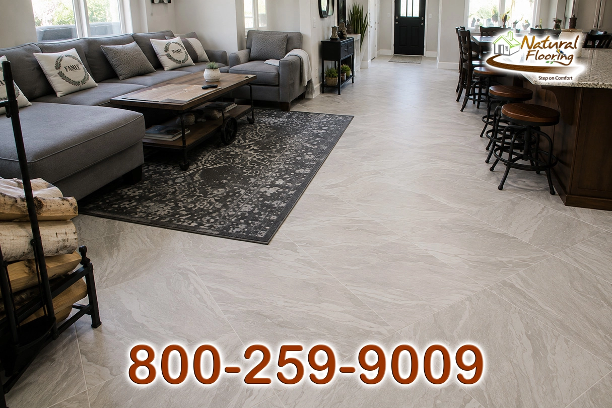 Diagonal Square Porcelain Tile Floor