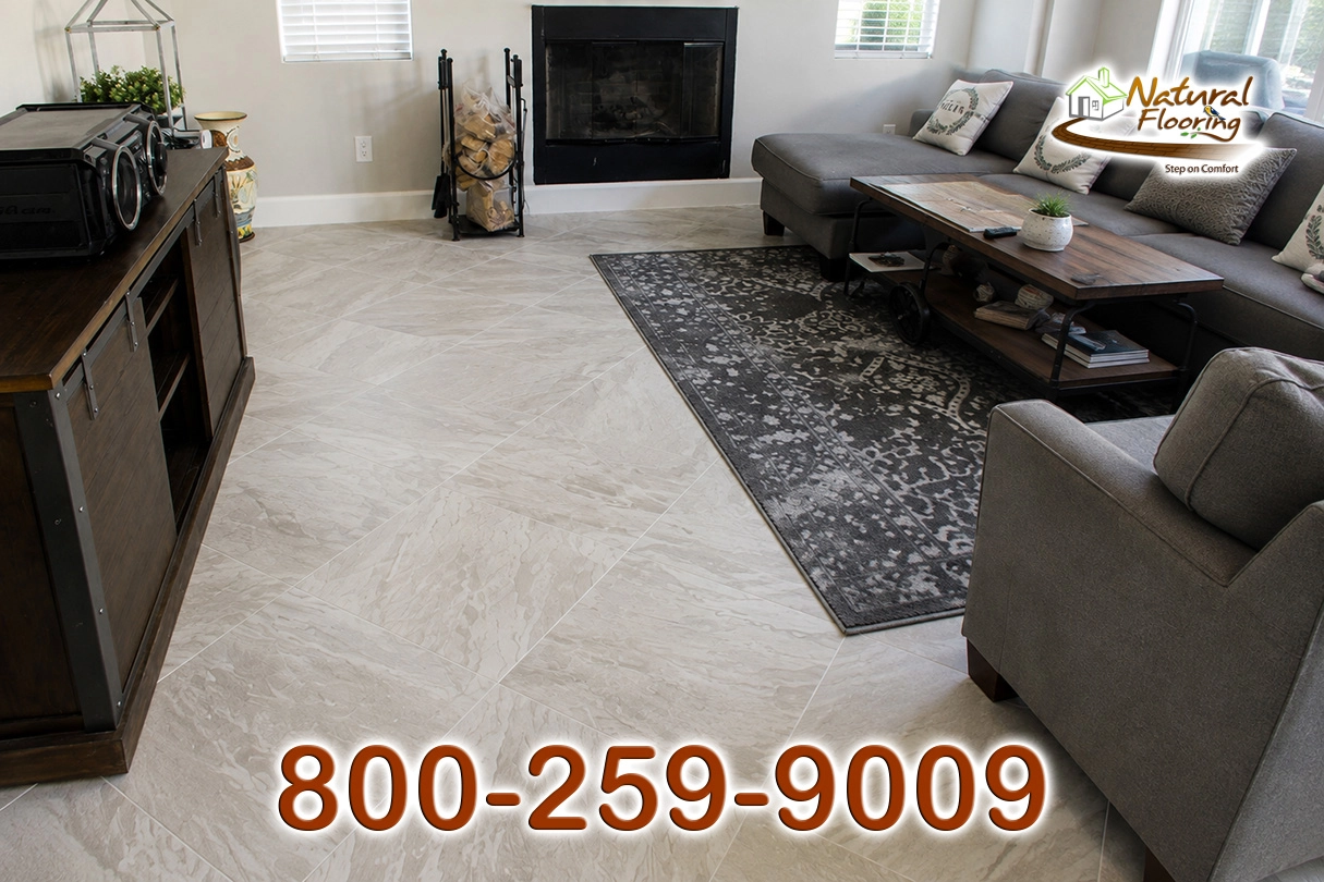 Diagonal Square Porcelain Tile Floor