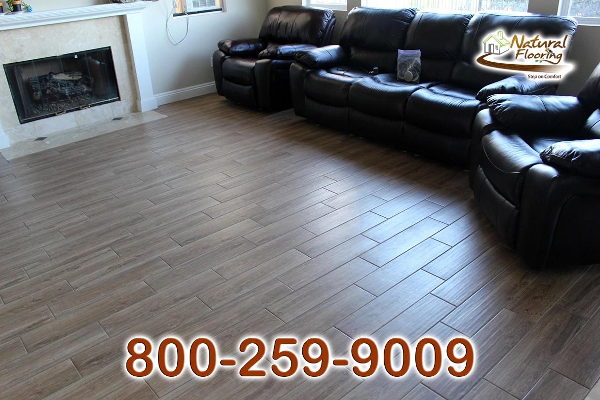 Hickory Wood Like Plank Tile Floor