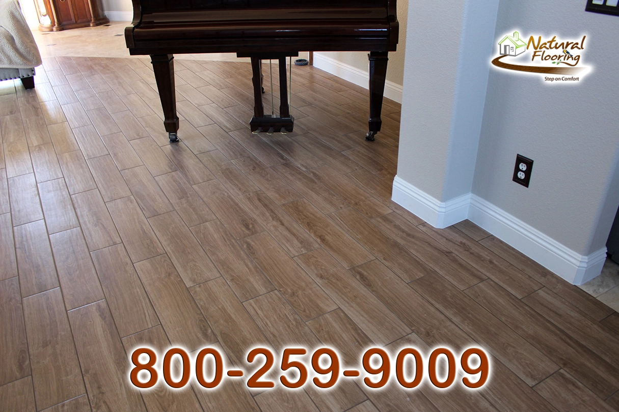 Hickory Wood Like Plank Tile Floor