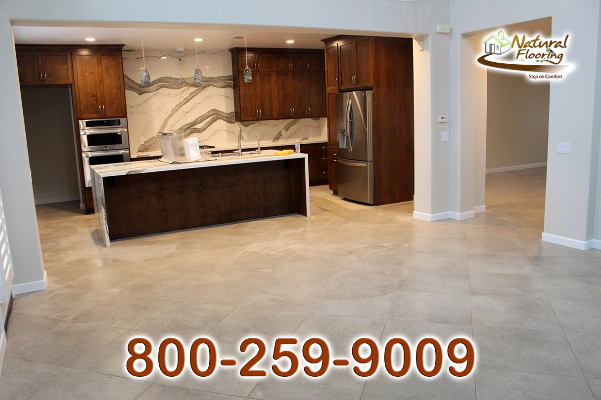 Honed Diagonal Tile Floor