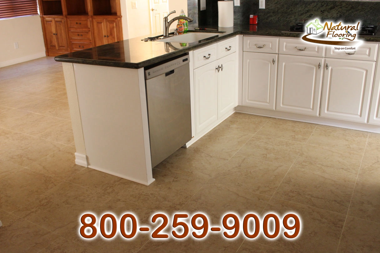 Kitchen Squared Porcelain Tile Floor