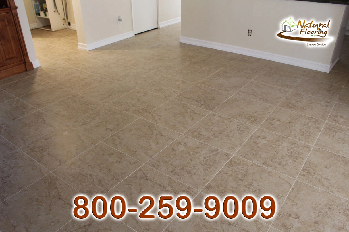 Kitchen Squared Porcelain Tile Floor