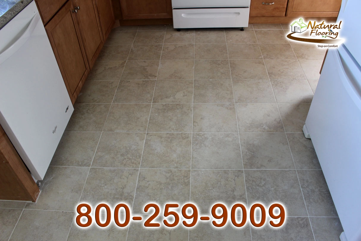 Kitchen Squared Porcelain Tile Floor