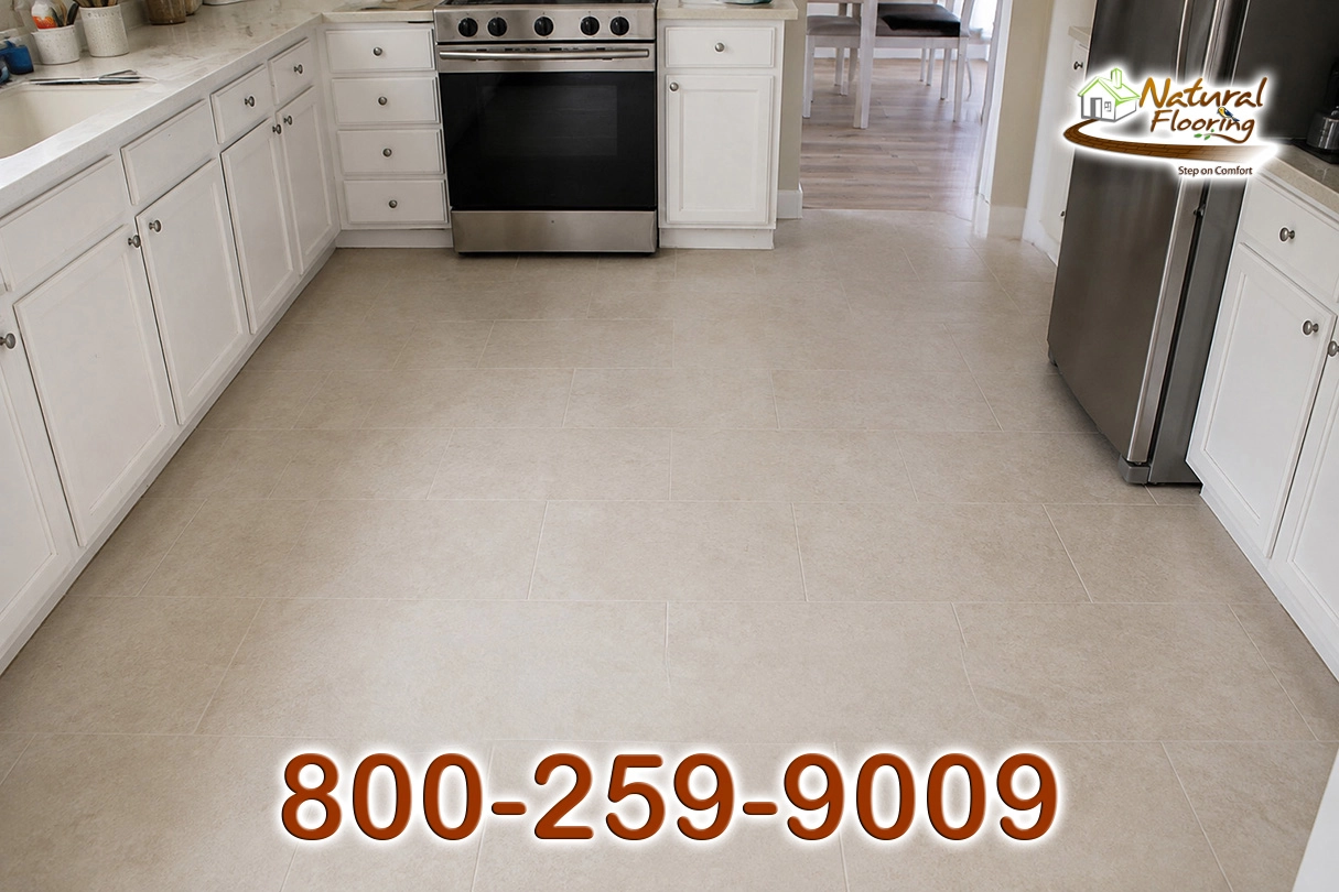 Kitchen Squared Porcelain Tile Floor