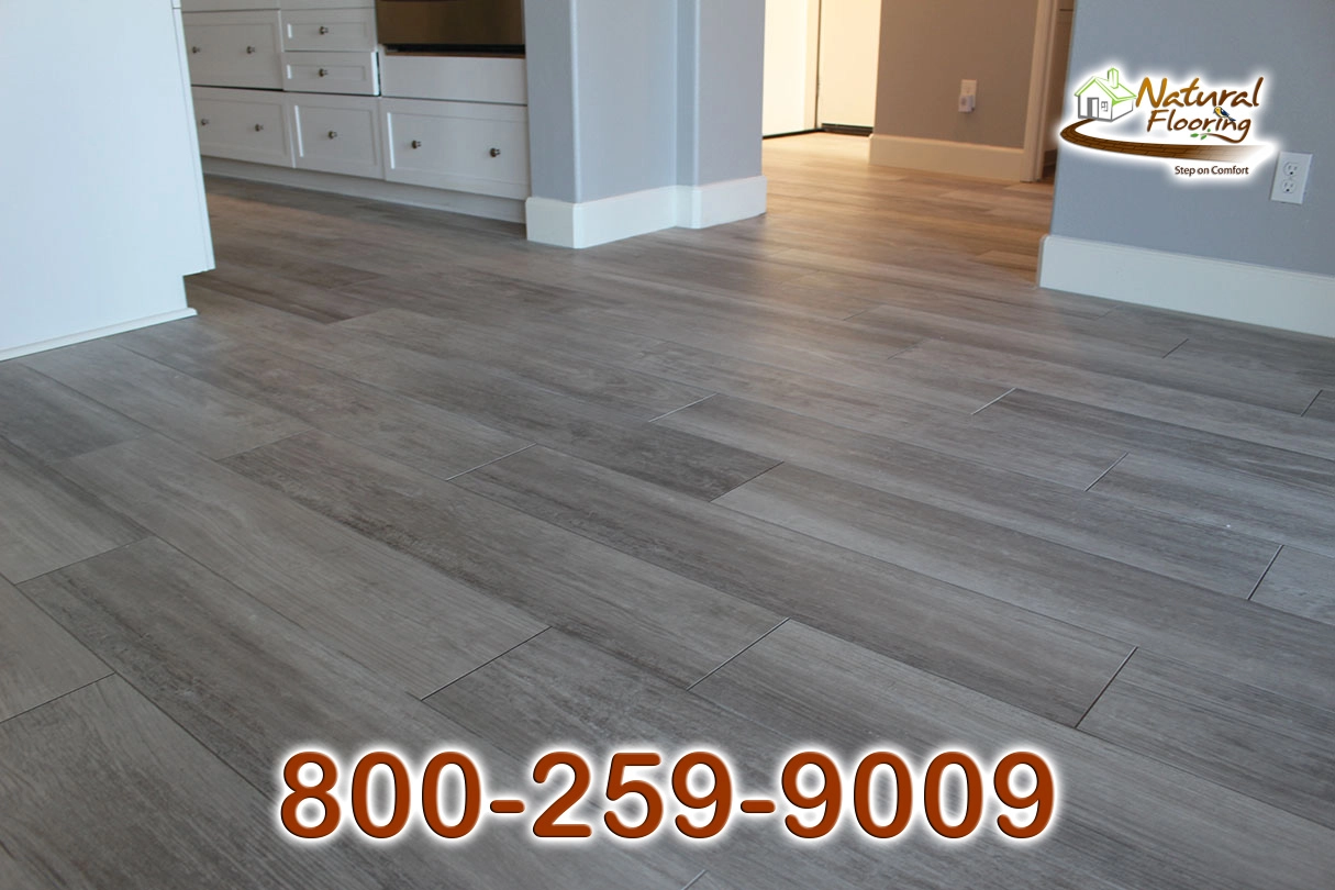 Light Gray Wood Plank Tile Floor