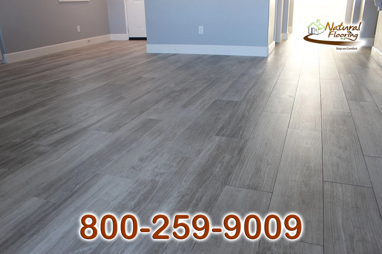 Light Gray Wood Plank Tile Floor