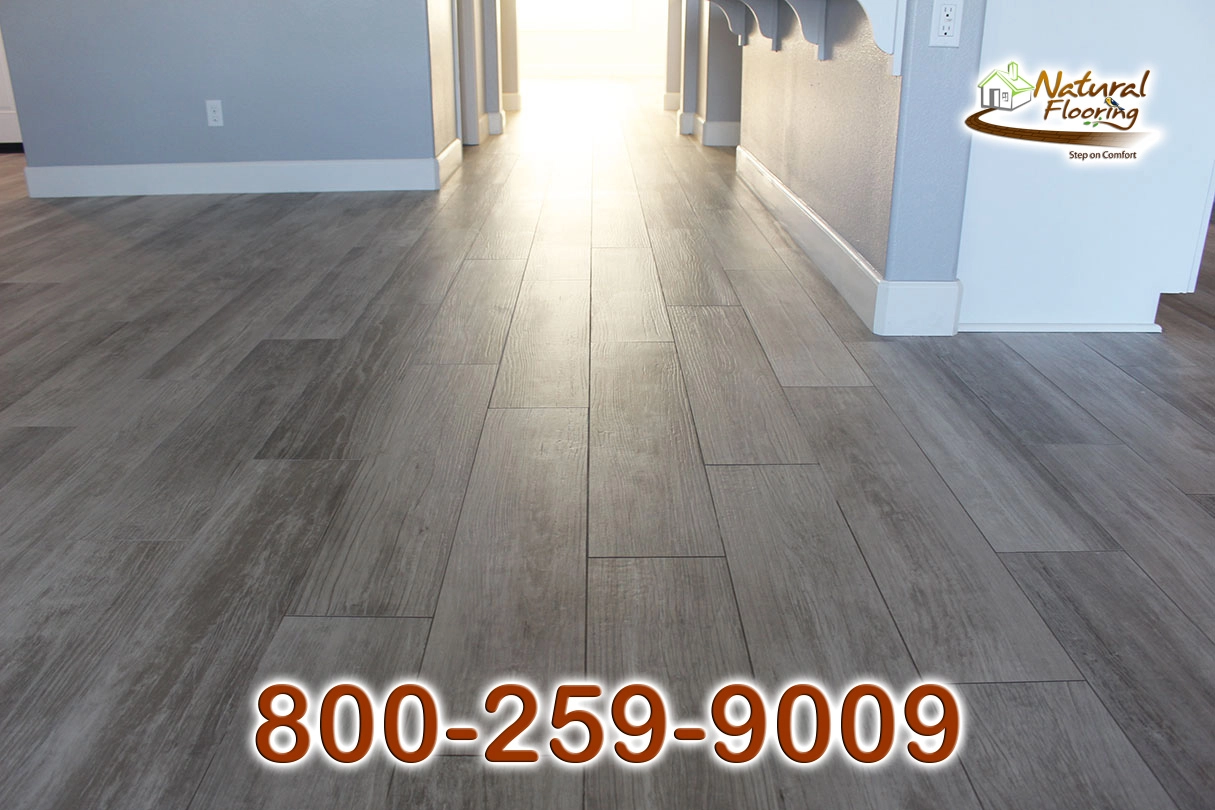 Light Gray Wood Plank Tile Floor
