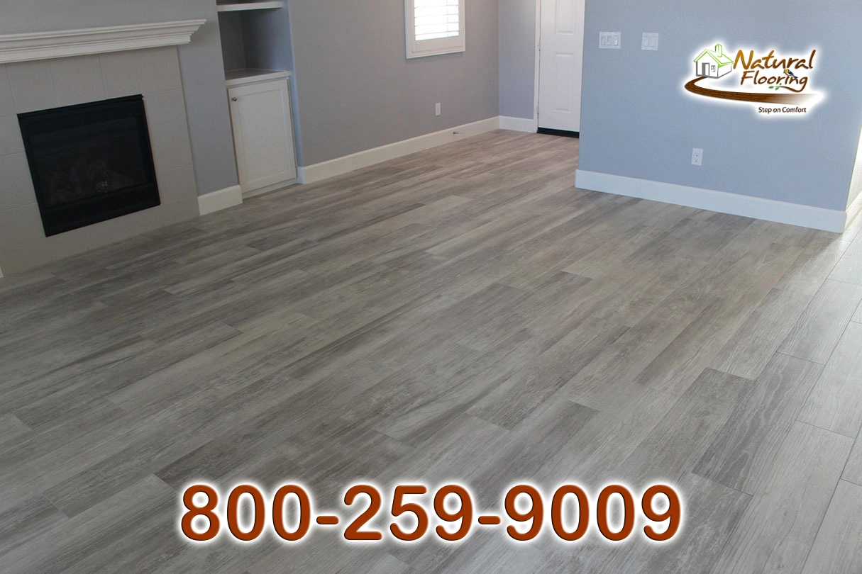 Light Gray Wood Plank Tile Floor