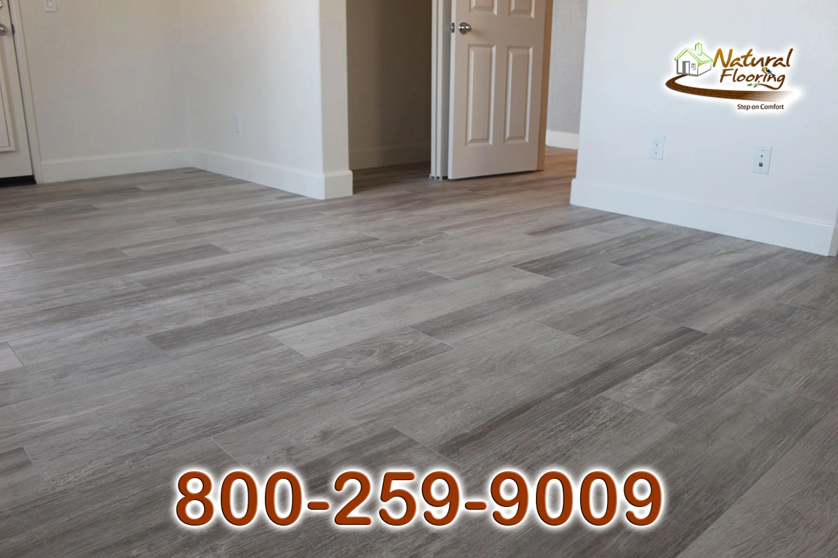 Light Gray Wood Plank Tile Floor