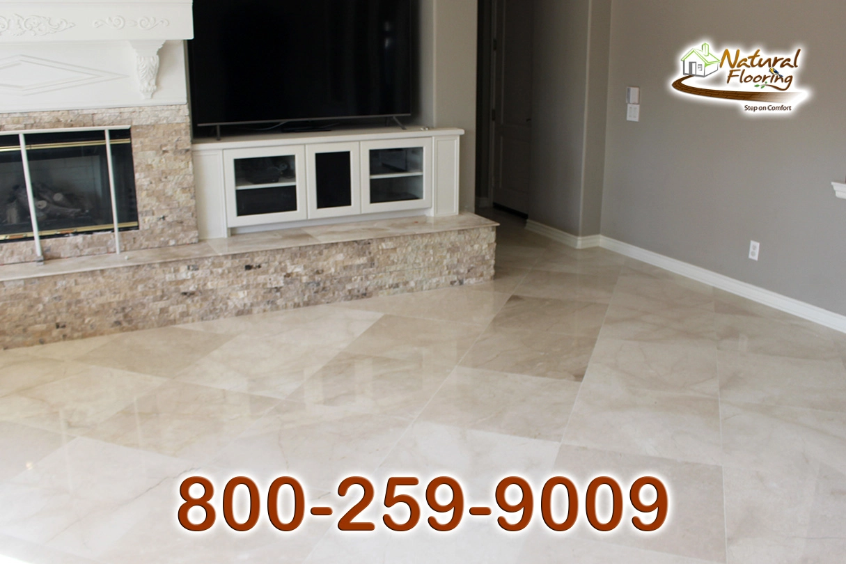 Diagonal Glossy Marble Floor